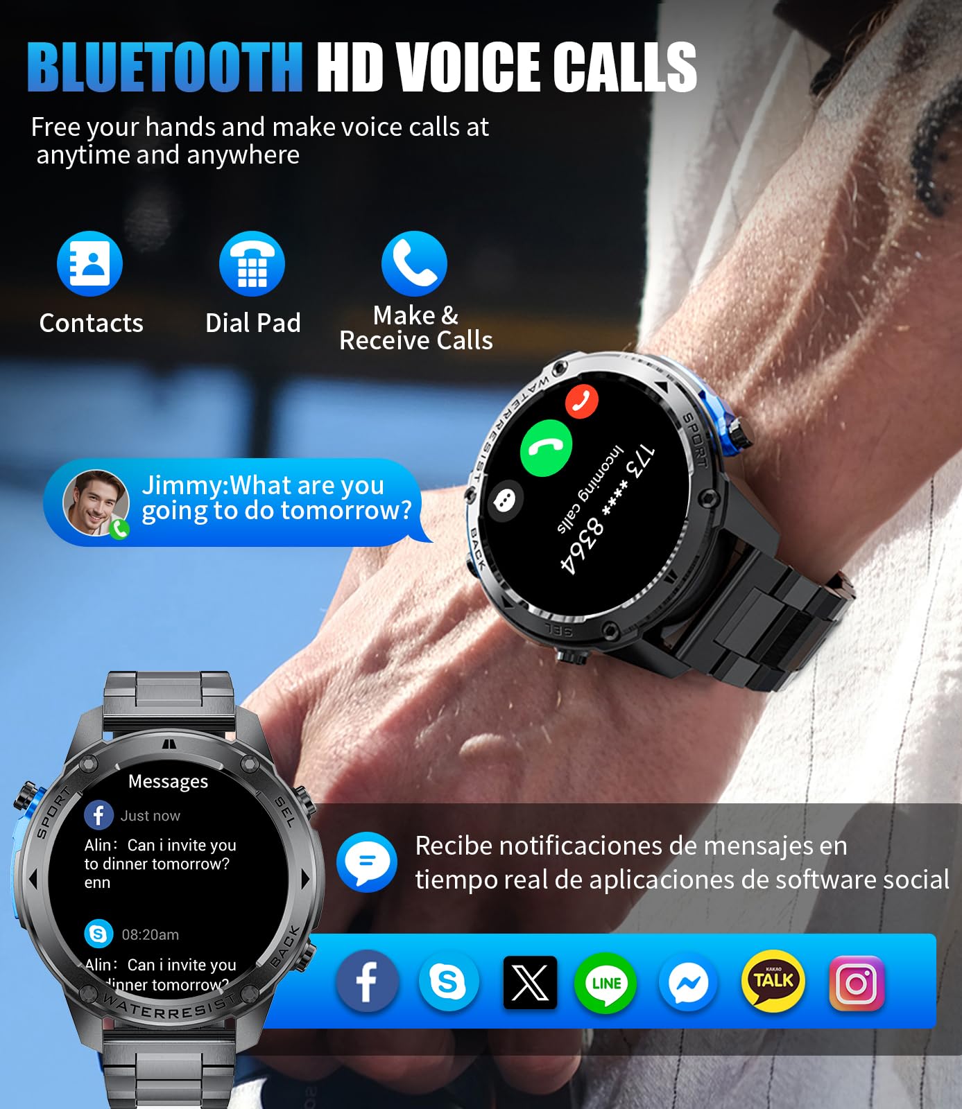 Gps Smart Watch For Men(Answer/Make Call),6 Satellite Positioning/Compass,50M Waterproof,600Mah Extra-Large Battery,1.43 '' Amol